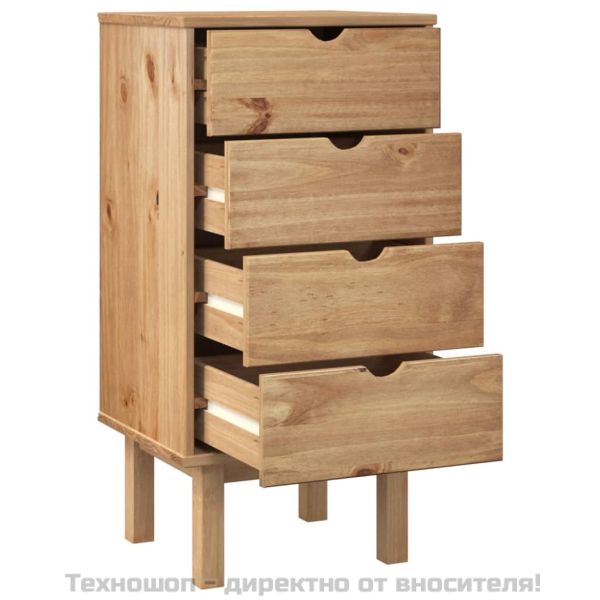 Шкаф с чекмеджета OTTA, 45x39x90 см, борово дърво масив
