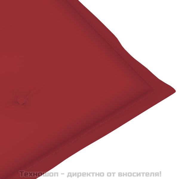 Градински шезлонг подложка за крака и възглавница акация масив