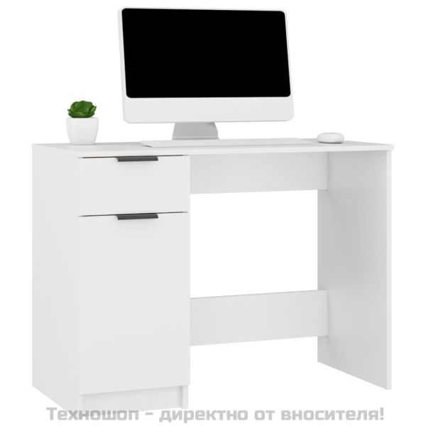 Бюро, бяло, 100x50x75 см, инженерно дърво
