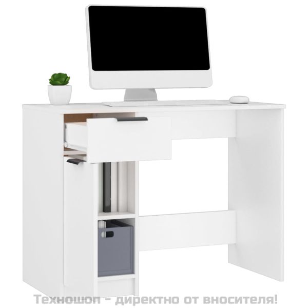 Бюро, бяло, 100x50x75 см, инженерно дърво