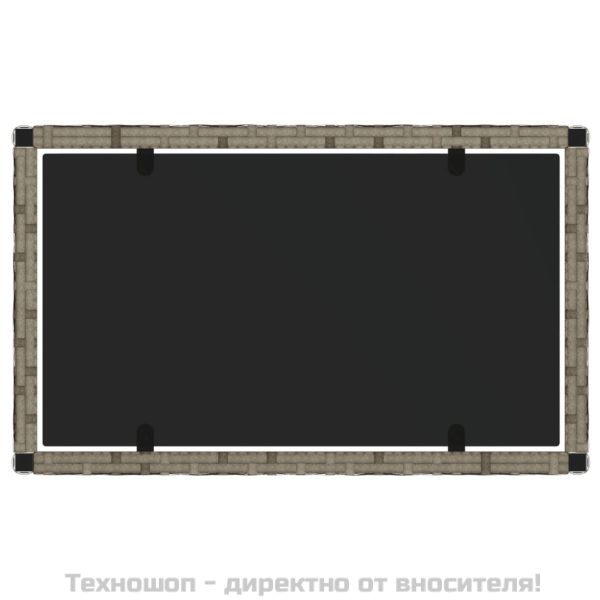 Градински лаундж комплект с възглавници 4 части сив полиратан