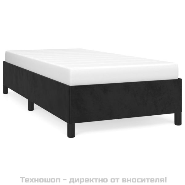 Рамка за легло без матрак, черна, 100x200 см, кадифе