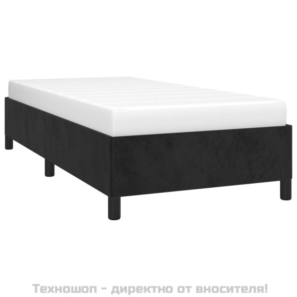 Рамка за легло без матрак, черна, 100x200 см, кадифе