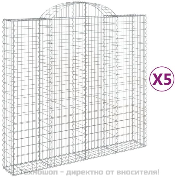Габионни кошници арка 5 бр 200x50x180/200 см поцинковано желязо