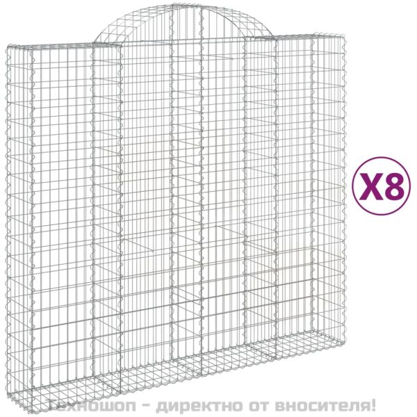 Габионни кошници арка 8 бр 200x50x180/200 см поцинковано желязо