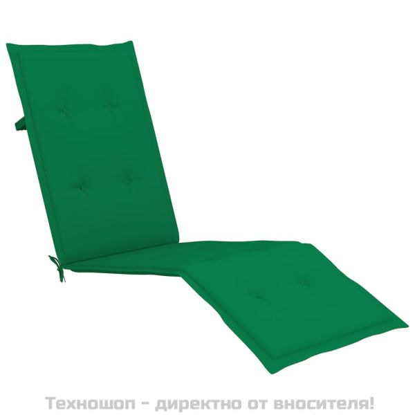 Градински шезлонг подложка за крака и възглавница акация масив