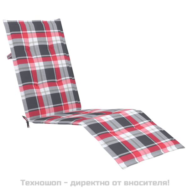 Градински шезлонг подложка за крака и възглавница акация масив