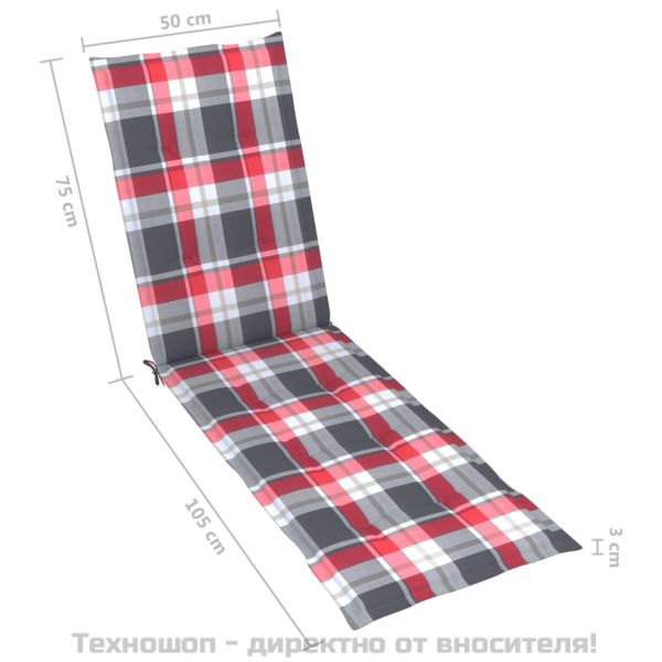 Градински шезлонг подложка за крака и възглавница акация масив