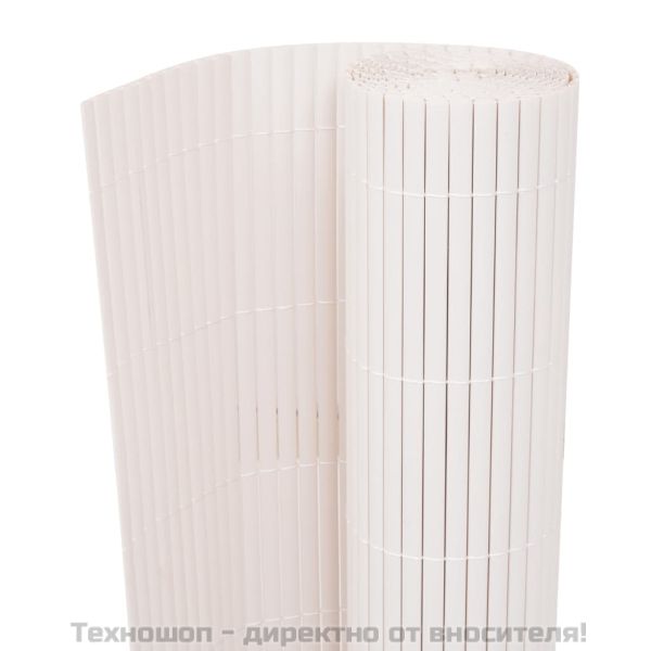 Двустранна градинска ограда, 90x500 см, бяла