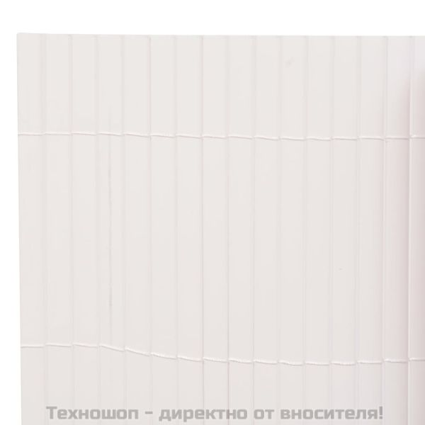 Двустранна градинска ограда, 90x500 см, бяла