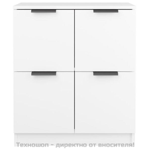 Сайдборд, бял, 60x30x70 см, инженерно дърво