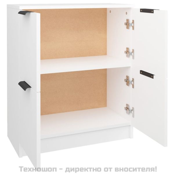 Сайдборд, бял, 60x30x70 см, инженерно дърво