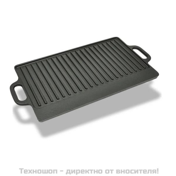 Чугунена плоча за печене с две лица, 50x23 см