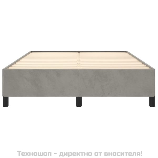 Рамка за легло без матрак, светлосива, 140x200 см, кадифе