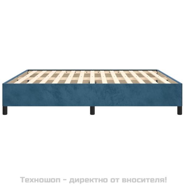 Рамка за легло без матрак, тъмносиня, 160x200 см, кадифе