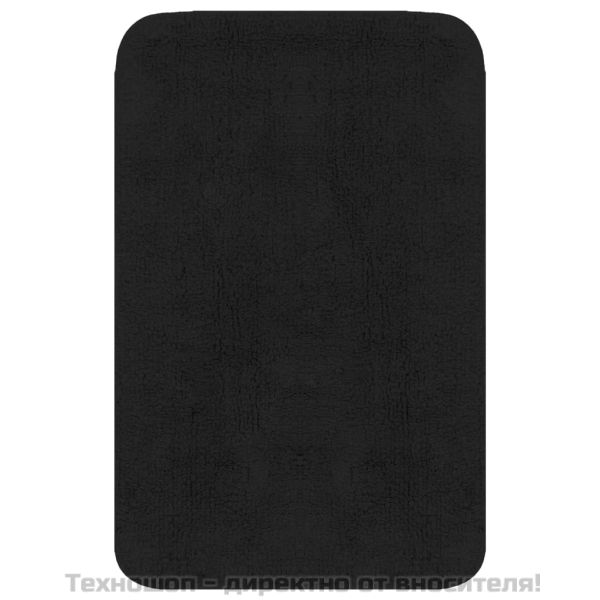 Комплект постелки за баня, 3 бр, текстил, антрацит