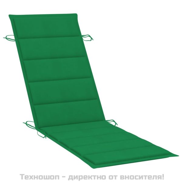 Шезлонг с възглавница, сив, масивно акациево дърво