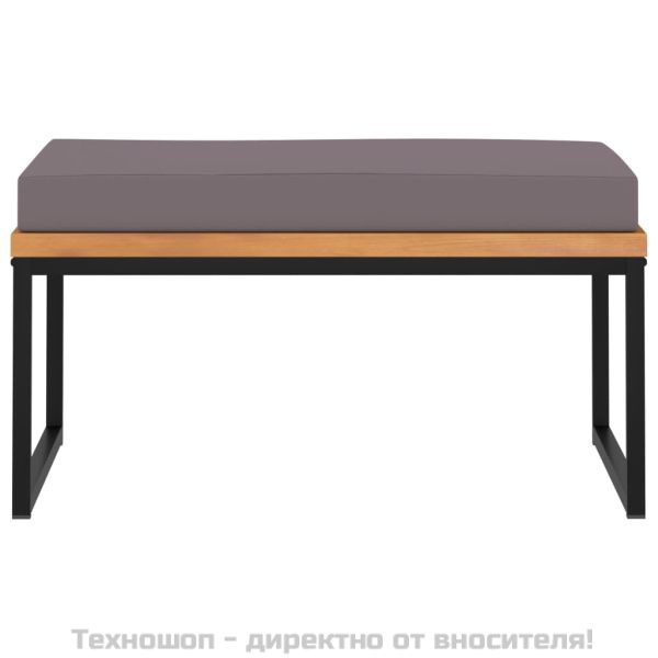 Табуретка с възглавница, 66x66x36 см, акация масив, тъмносиво