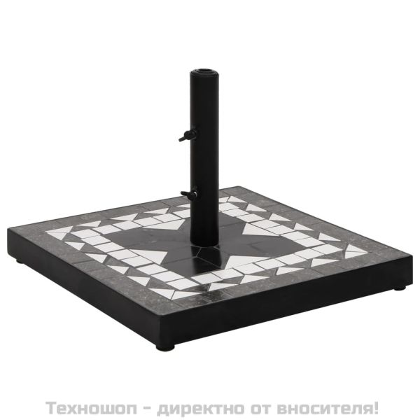 Основа за чадър, черно и бяло, квадратна, 12 кг