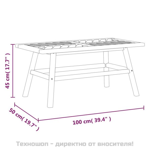 Градински лаундж комплект от 2 части, акациево дърво масив