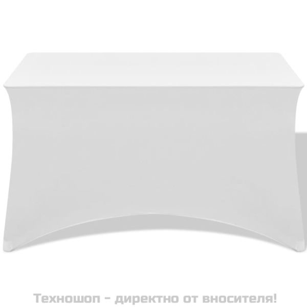 Разтегателен калъф за маса, 2 бр, 183х76х74 см, бял