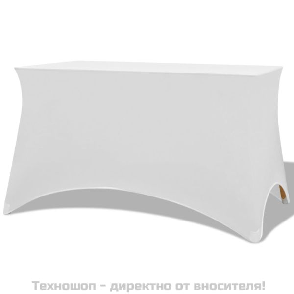 Еластанов калъф за маса, 2 бр, 243х76х74 см, бял
