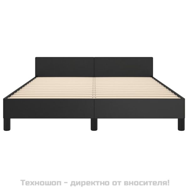 Рамка за легло с табла, черна, 140x200 см, изкуствена кожа