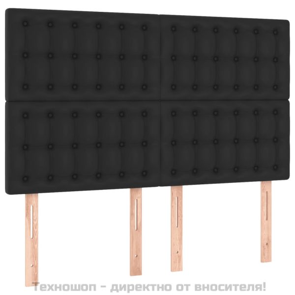 Рамка за легло с табла, черна, 140x200 см, изкуствена кожа