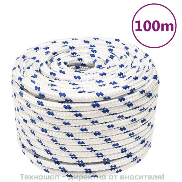 Въже за лодка бяло 12 мм 100 м полипропилен