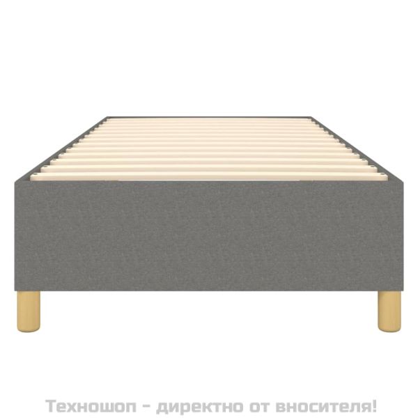 Рамка за легло с пружини, тъмносива, 90x190 см, плат