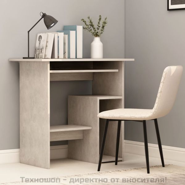 Бюро, бетонно сиво, 80x45x74 см, инженерно дърво