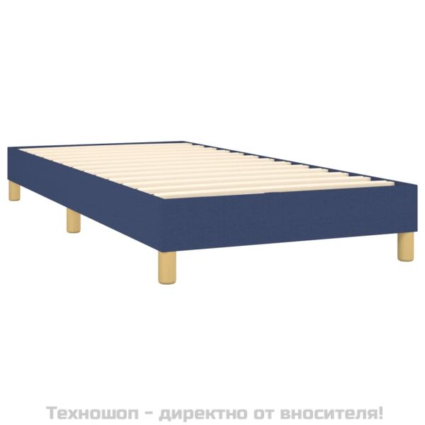 Боксспринг легло с матрак, синя, 90x200 см, плат