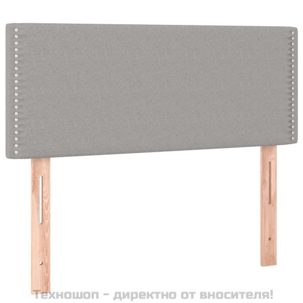 Боксспринг легло с матрак, светлосиво, 90x200 см, плат
