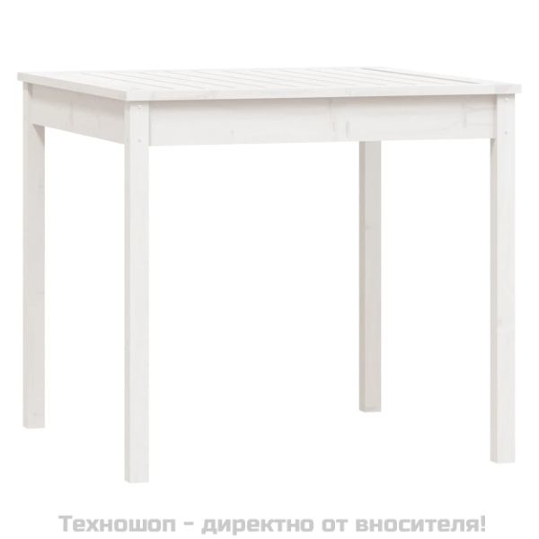 Градински бистро комплект от 3 части, бели, бор масив