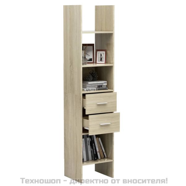 Библиотека, дъб сонома, 40x35x180 см, инженерно дърво