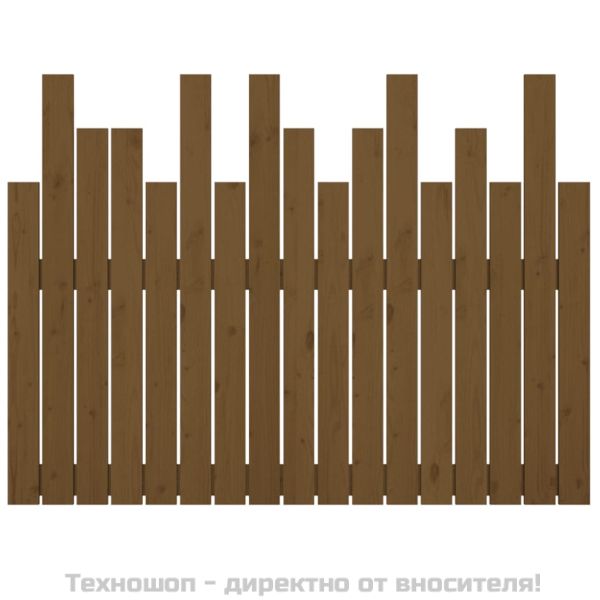 Стенна табла за спалня, меденокафява, 108x3x80 см, бор масив