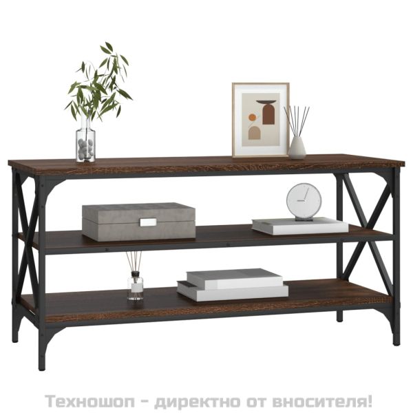 ТВ шкаф, кафяв дъб, 100x40x50 см, инженерно дърво