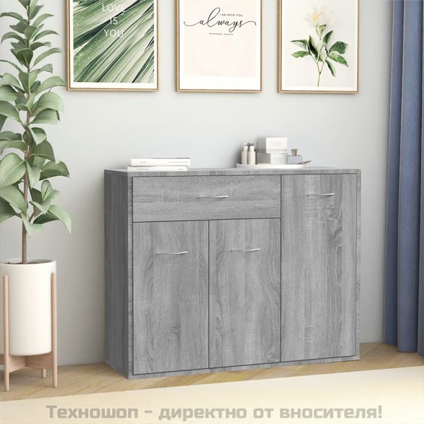 Сайдборд, сив сонома, 88x30x70 см, инженерно дърво