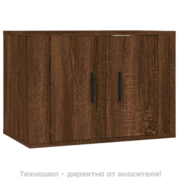 Комплект ТВ шкафове от 2 части, кафяв дъб, инженерно дърво