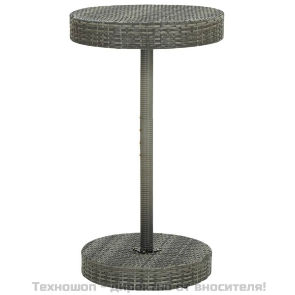 Градински бар комплект 3 части сив полиратан и акация масив