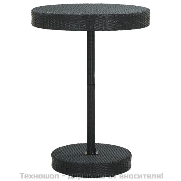 Градински бар комплект 5 части черен полиратан и акация масив