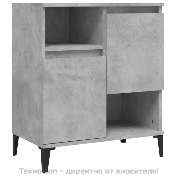 Сайдборд, 2 бр, бетонно сив, 60x35x70 см, инженерно дърво