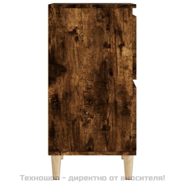 Сайдборд, 3бр, опушен дъб, 60x35x70 см, инженерно дърво