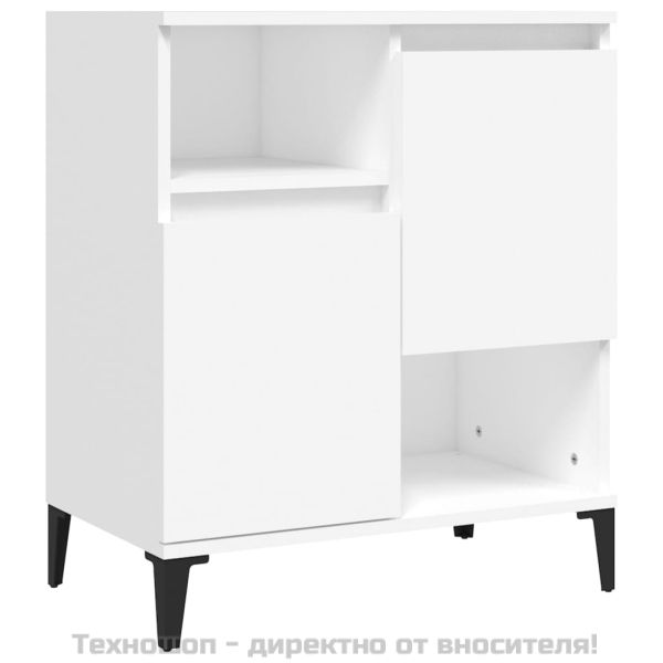 Сайдборд, 3бр, бяло, 60x35x70 см, инженерно дърво