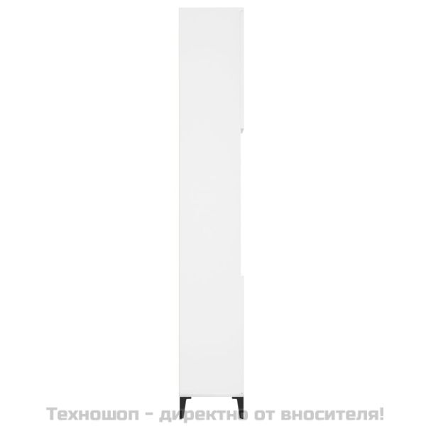 Шкаф за баня, бял, 30x30x190 см, инженерно дърво