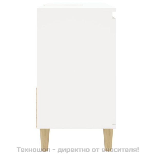 Шкаф за баня, бял, 65x33x60 см, инженерно дърво