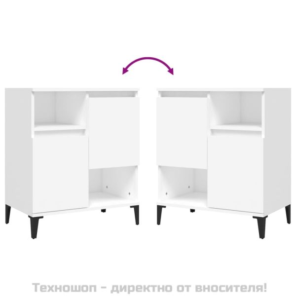 Сайдборди, 2 бр, бели, 60x35x70 см, инженерно дърво