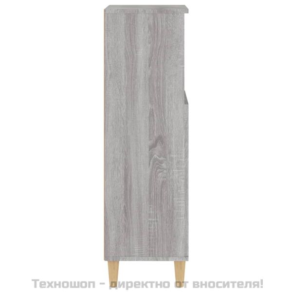 Шкаф за баня, сив сонома, 30x30x100 см, инженерно дърво
