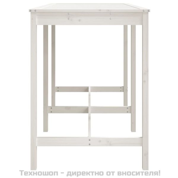 Градинска маса, бяла 159,5x82,5x110 см, борово дърво масив