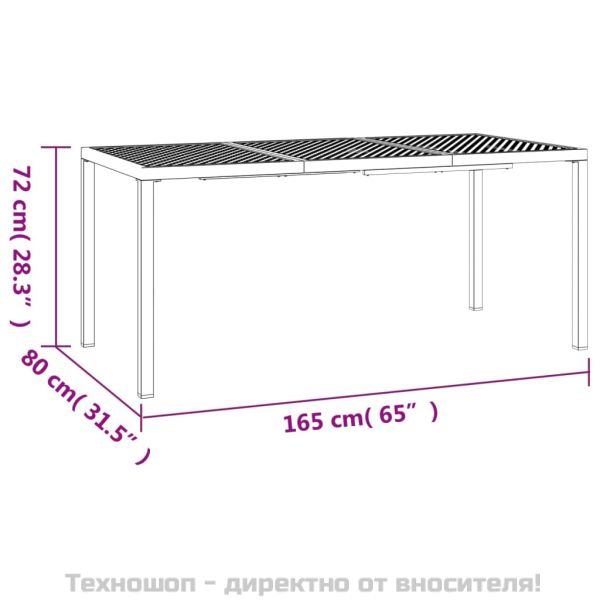 Градинска маса антрацит 165x80x72 cм стомана